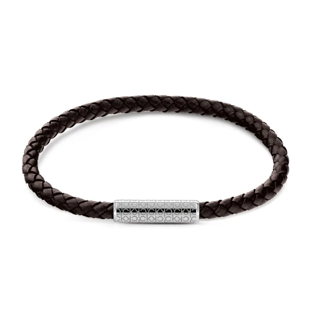 Calvin Klein Bijoux Bracelet<Bracelet Homme - 35000102 Cuir, Acier MARRON