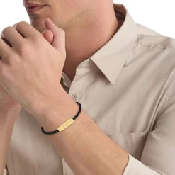 Calvin Klein Bijoux Bracelet<Bracelet Homme - 35000423 Cuir, Acier Noir, doré