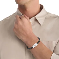 Calvin Klein Bijoux Bracelet<Bracelet Homme - 35000571 Cuir, Acier Noir