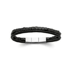 Maison de la Bijouterie Bracelet<Bracelet Homme cuir pierre de lave fantaisie 3ZY0U3YZ