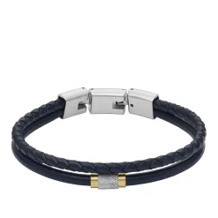 Fossil Bijoux Bracelet<Bracelet Homme - JF04703998 - Cuir,Acier Bleu