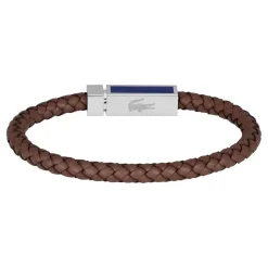 Lacoste Bracelet<Bracelet Homme Rokel - 2040450 Acier, Cuir Marron, Bleu