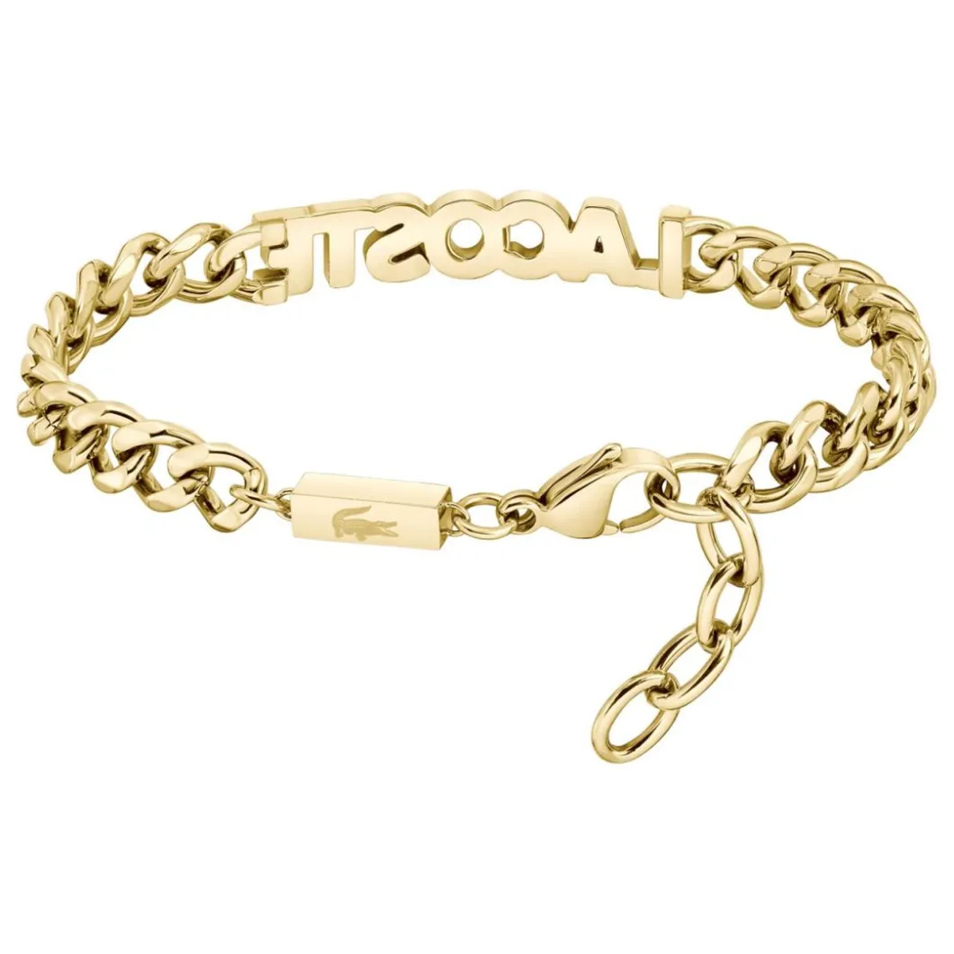 Lacoste Bracelet<Bracelet Homme Script - 2040477 Acier Doré, Vert