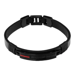 Pierre Lannier Bijoux Bracelet<Bracelet Homme - BJ40A5551 Cuir Rouge