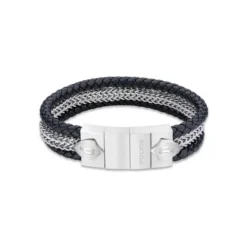 Police Bijoux Bracelet<Bracelet Homme LANCE - Cuir Bleu