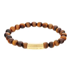Tommy Hilfiger Bijoux Bracelet<Bracelet Homme Tommy Hilfiger Beads - 2790582 Acier Doré, Marron Ajustable Circonference Interieure : 180Mm