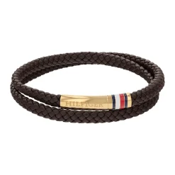 Tommy Hilfiger Bijoux Bracelet<Bracelet Homme Tommy Hilfiger Double - 2790551 Acier, Cuir Doré, Marron