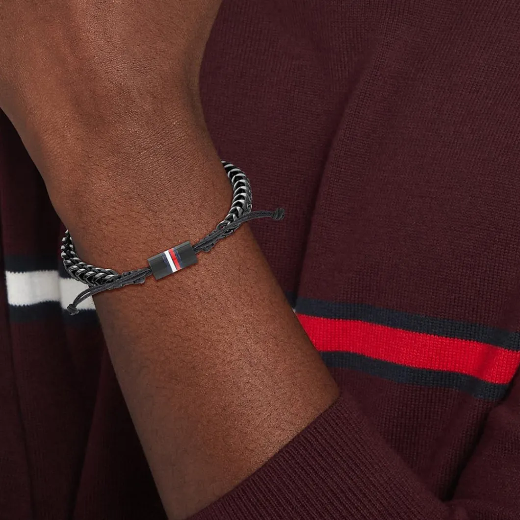 Tommy Hilfiger Bijoux Bracelet<Bracelet Homme Tommy Hilfiger Braided Metal - 2790513 Acier, Nylon Noir