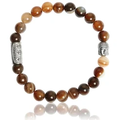 Lauren Steven Bracelet<Bracelet Design ML057 - Bracelet En Pierre Naturelle Agate Café