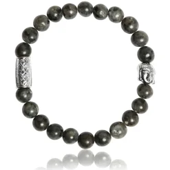 Lauren Steven Bracelet<Bracelet Design ML003 - Bracelet En Pierre Naturelle Larvikite Grise