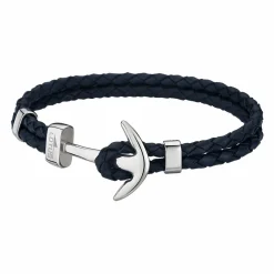 Lotus Style Bijoux Bracelet<Bracelet Lotus Style LS1832-2-4 - Bracelet Urban Man Double Tressés Bleu Ancre Acier Homme