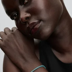 Pandora Bracelets<Bracelet Maille Serpent Cordon Bleu 593816C01