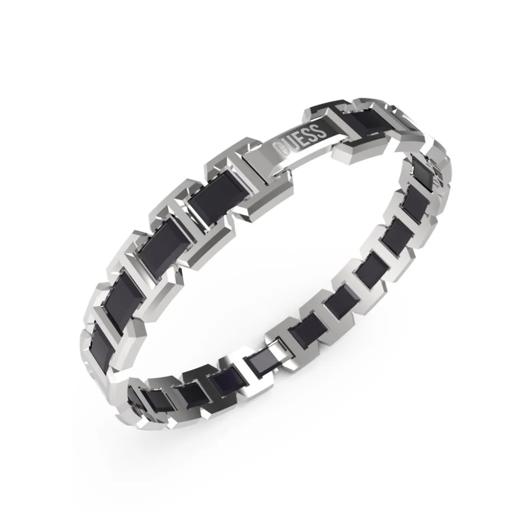 Guess Bijoux Bracelet<Bracelet Montecarlo Acier Rhodié Et Céramique 10 Mm Argent