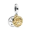 Pandora Charms<Bracelet Pendant double Marguerites Bimatière - My