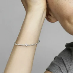 Pandora Bracelets<Bracelet Rivière Cœur Scintillant Timeless - Argent