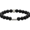 Rochet Bracelet<Bracelet B286001 - ZEN Perles Agate Noires Acier Moleté