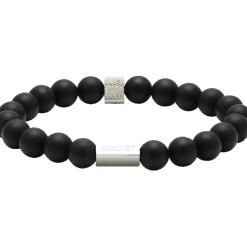 Rochet Bracelet<Bracelet B286001 - ZEN Perles Agate Noires Acier Moleté