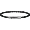 Rochet Bracelet<Bracelet HB1430301 - DRIVER 28mm Acier et Lien Tressé 3,5mm Cuir Noir Homme