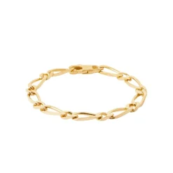 Maison de la Bijouterie Bracelet<Chaine figaro 1-1 plaqué or homme 7mm Y3ZYY0YZ