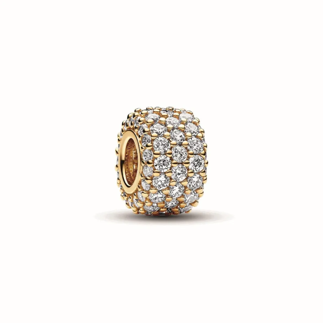 Pandora Charms<Charm Moments - Triple Rang Pavé Scintillant Doré