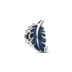 Pandora Charms<Charm Plume Recourbée Bleue -
