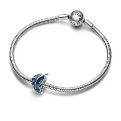 Pandora Charms<Charm Plume Recourbée Bleue -