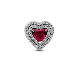 Pandora Charms<Charm Abyme de Cœurs Scintillants Rouge
