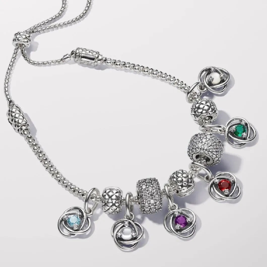 Pandora Charms<Charm argent sterling avec cristal bleu aqua de mer et zircone transparente femme Moments