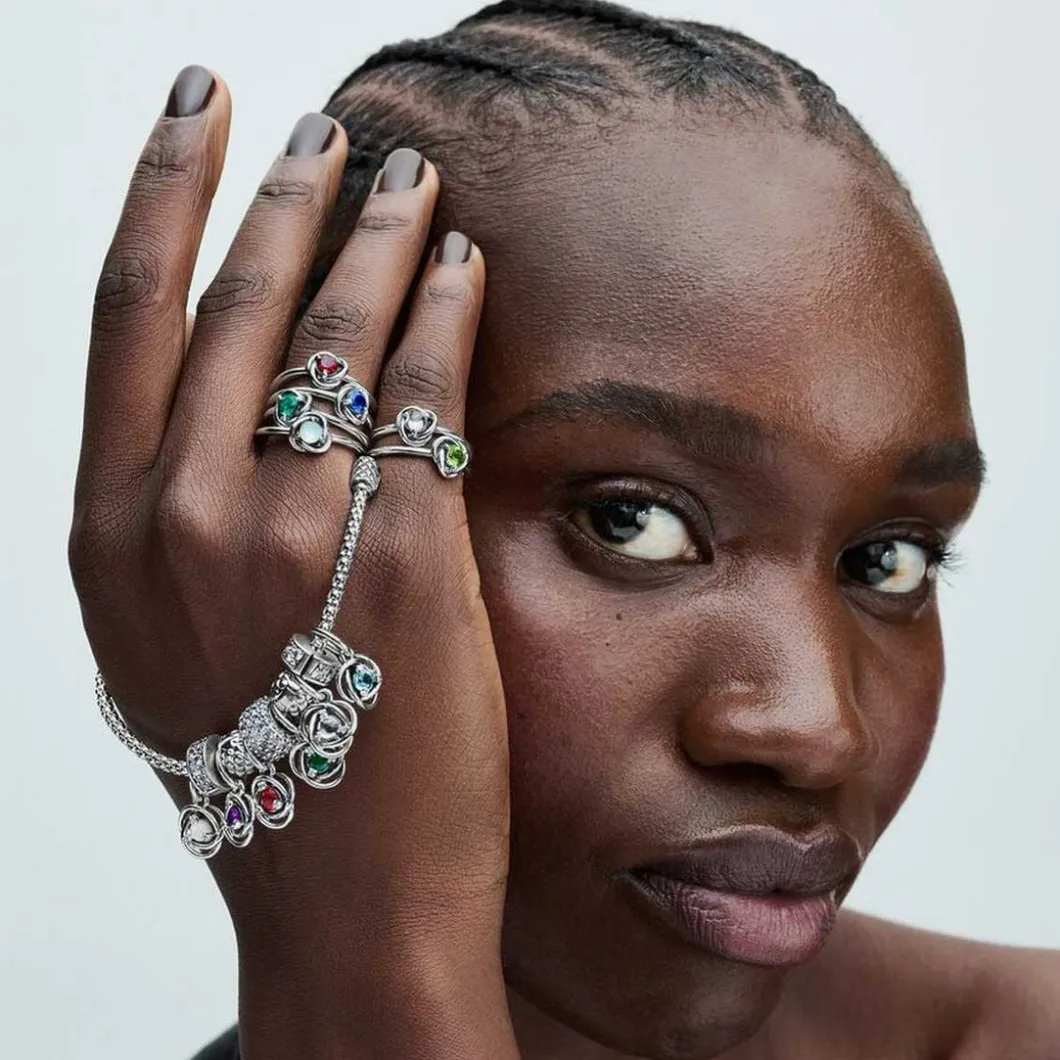 Pandora Charms<Charm argent sterling avec cristal bleu aqua de mer et zircone transparente femme Moments