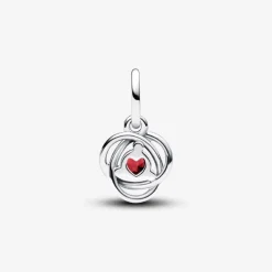 Pandora Charms<Charm argent sterling avec véritable cristal rouge et zircone femme Moments