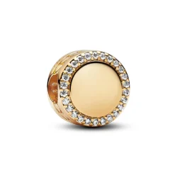 Pandora Charms<Charm Bouton Scintillant Gravable