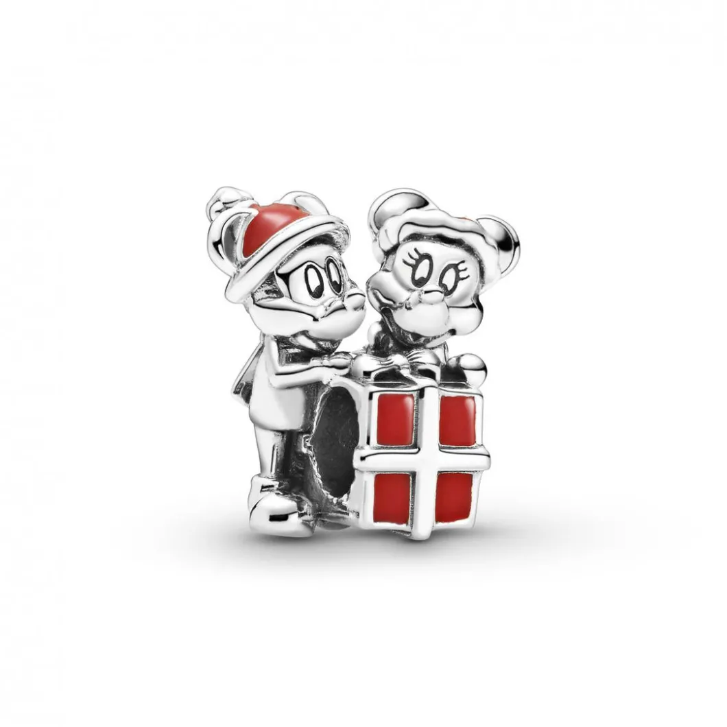 Pandora Charms<Charm Cadeau de Mickey & Minnie Disney x - Argent