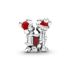 Pandora Charms<Charm Cadeau de Mickey & Minnie Disney x - Argent