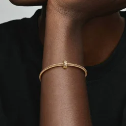 Pandora Charms<Charm Clip Clouté Fin 762716C00 Doré