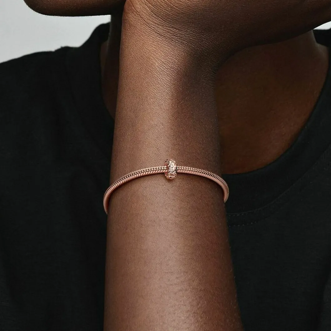 Pandora Charms<Charm Clip Clouté Fin 782716C00 Doré Rose