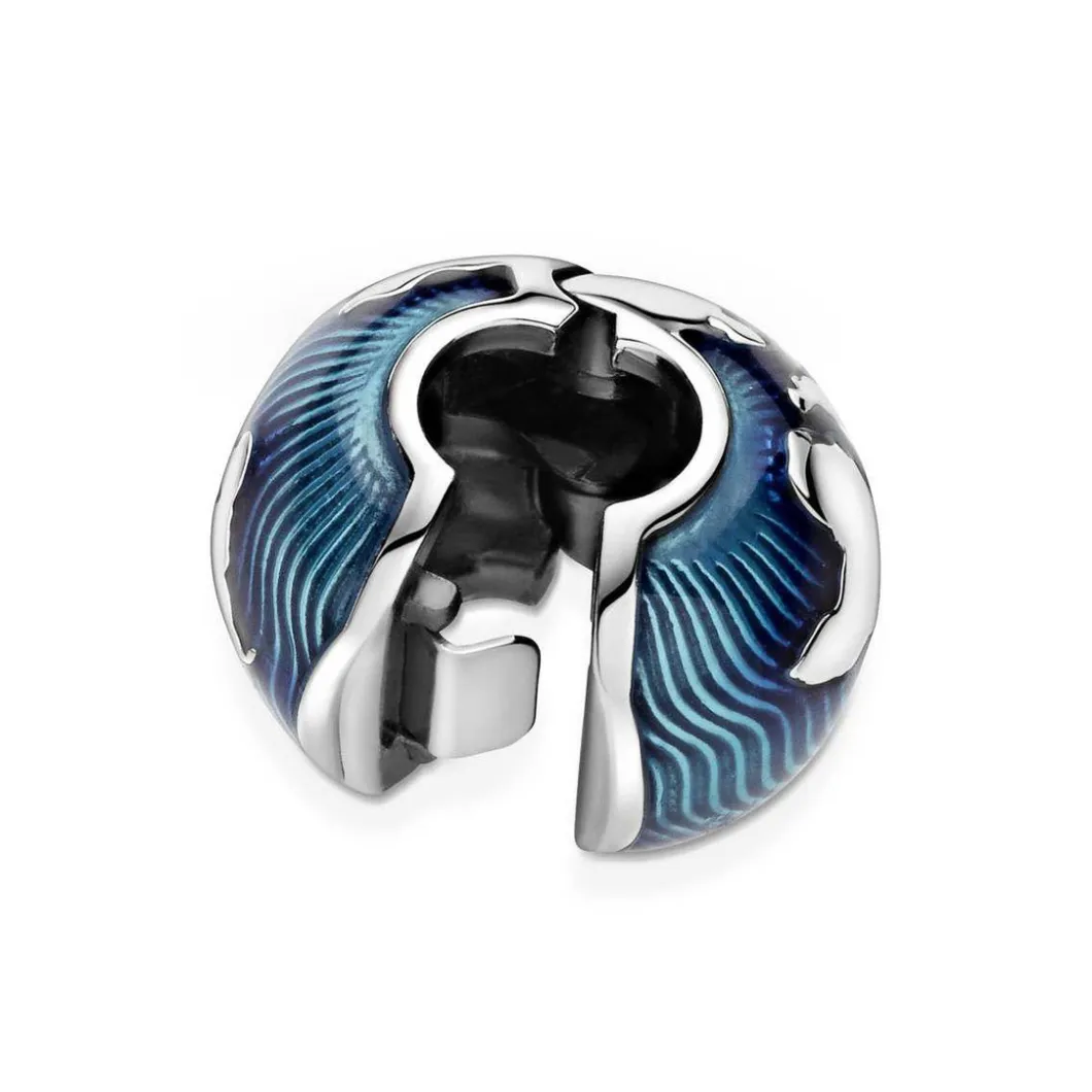 Pandora Charms<Charm Clip Globe Bleu Places - Argent