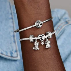 Pandora Charms<Charm Clip Pavé Double Rang Moments