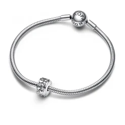 Pandora Charms<Charm Clip Pendant Argenté Cœurs de l'Infini Scintillants
