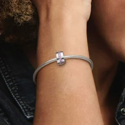 Pandora Charms<Charm Clip Rangée Scintillante Rose Moments