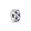 Pandora Charms<Charm Clip Scintillant Incolore & Bleu Timeless - Argent