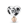 Pandora Charms<Charm Cœur en Métal doré à l'or rose fin 585/1000 Love You Sister