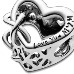 Pandora Charms<Charm Cœur Infinity Love You Mum Fête des mères - Argent