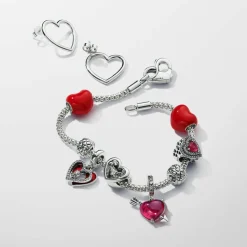 Pandora Charms<Charm Cœur Message Caché Versicolore