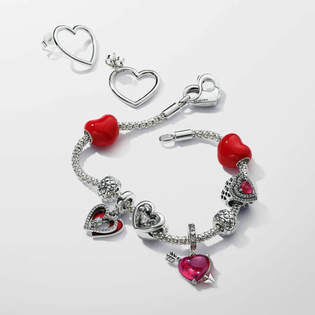 Pandora Charms<Charm Cœur Message Caché Versicolore