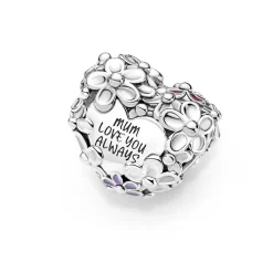 Pandora Charms<Charm Cœur Mum Marguerites - Moments