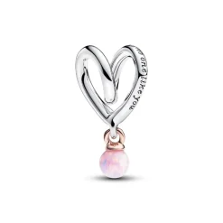 Pandora Charms<Charm Cœur Ruban Bimatière