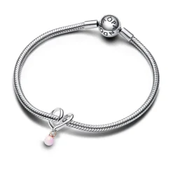 Pandora Charms<Charm Cœur Ruban Bimatière