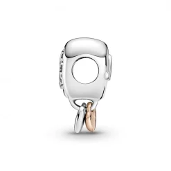 Pandora Charms<Charm Cœur Thank You Mum People - Argent et Métal Doré à l'or Rose fin 585/1000