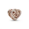 Pandora Charms<Charm Cœurs Entrelacés Scintillant Bijoux - Métal Doré à l'or Rose fin 585/1000