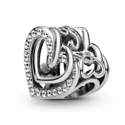 Pandora Charms<Charm Cœurs Entrelacés Scintillant Bijoux - Argent